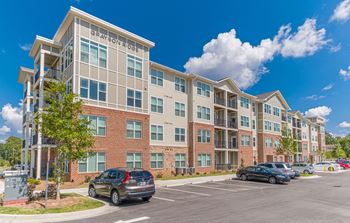 Ample surface lot parking space